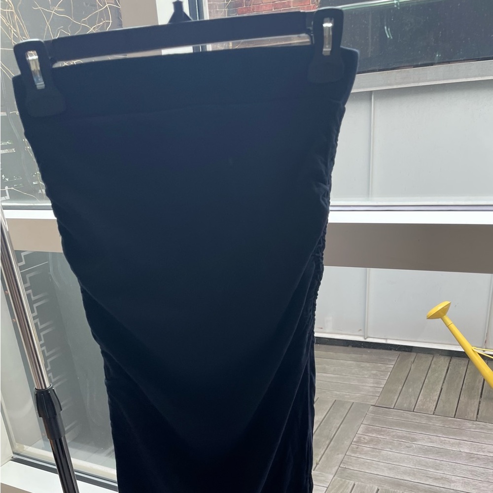 James Purse Cotton DB Shirred Pencil Skirt